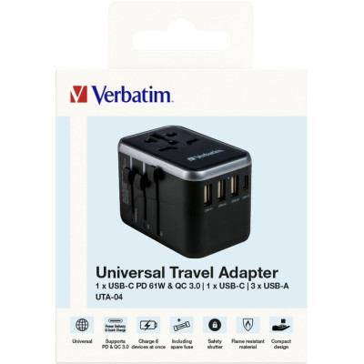 Зарядний пристрій Verbatim UTA-04 PD61W (3xUSB-A/2xUSB-C) (49546) Вінниця - фото 7