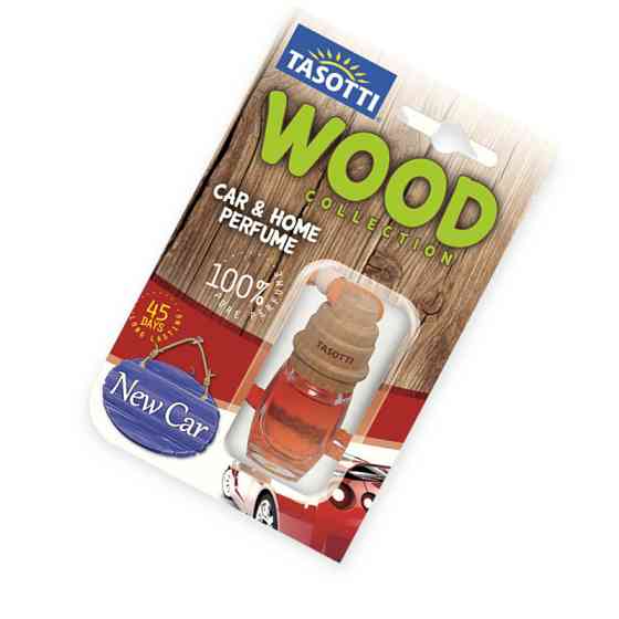 Ароматизатор на дзеркало рідкий 7мл tasotti wood бут.+кірка "new car" Мукачево