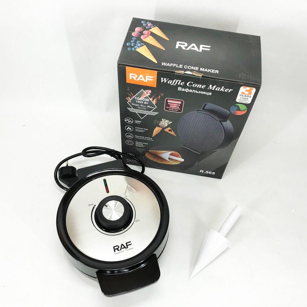 Вафельница с антипригарным покрытием RAF R.565 1000 Вт, Вафельница для рельефных вафель YM-48 Львов - изображение 9