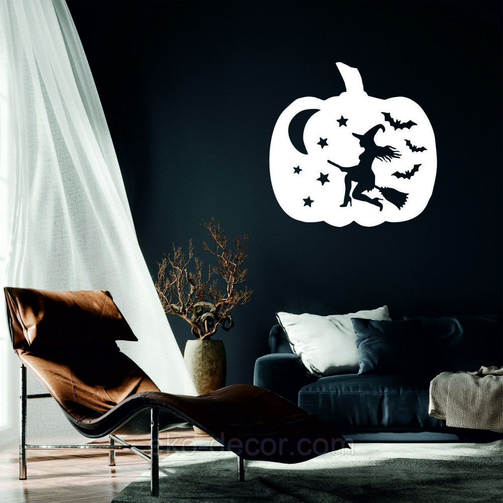 Декоративное настенное 3D Панно «Ведьма», Декор на стену с объемом 50*50 см, Белый Киев - изображение 1