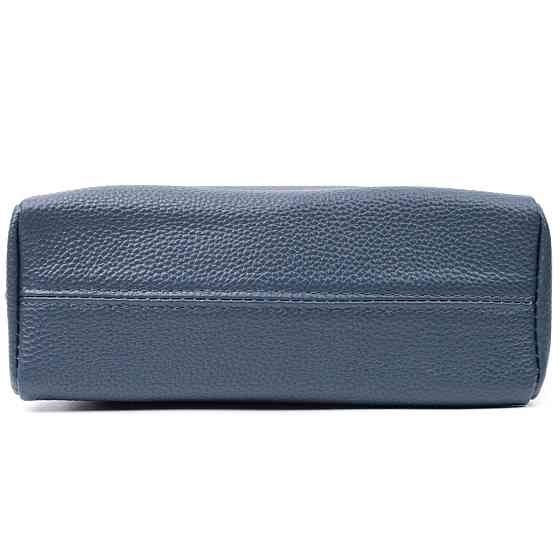 Женская кожаная сумка из стильным бегунком Vintage 22652 Синяя Киев