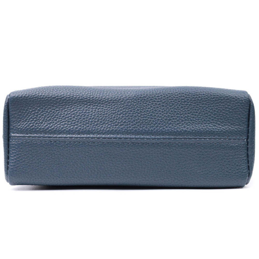 Жіноча шкіряна сумка зі стильним бігунком Vintage 22652 Синя Київ - фото 6