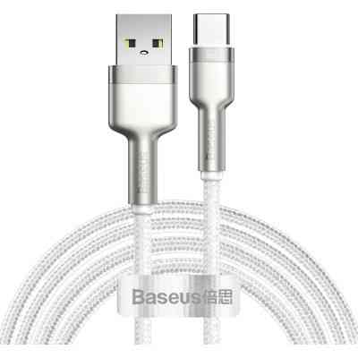 Дата кабель USB 3.1 AM to Type-C 2.0m CAKF 6.0A 66W Cafule Series Metal Data Cable White Baseus (CAKF000202) Винница