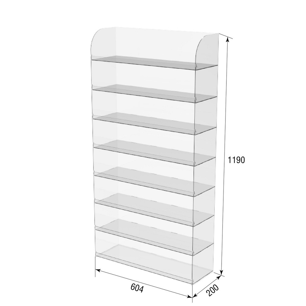 Підставка вітрина EKOSTAR 8 полиць 604х200х1190 Київ - фото 6