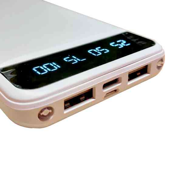 Power Bank 10000 mAh с фонариком type-c белый Днепр