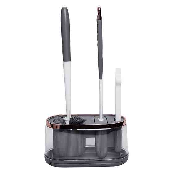 Набір для туалету настінний 3 в 1: 2 йоржика + щітка, йорж для унітазу силіконовий з щіткою йоржик для унітазу HP-35015-47DG Київ