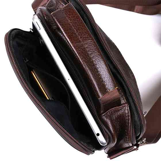 Мужская сумка из натуральной кожи Коричневый (Vintage) Киев