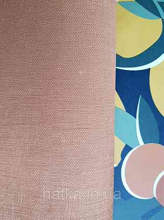 Шпалери вінілові на флізелін Petite Fleur 4 Rasch Texti 288697 на синьому тлі червоні птиці бірюзові квіти Київ