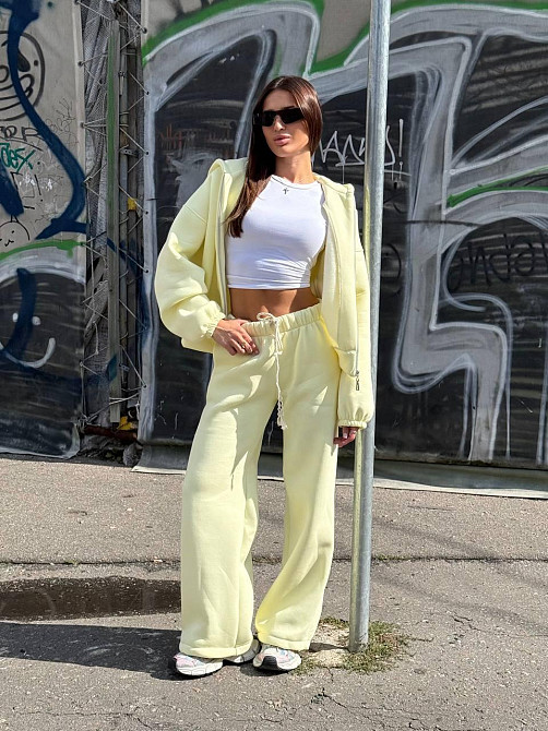 Женский теплый костюм на флисе Лимонный 48/52 Харьков - изображение 1