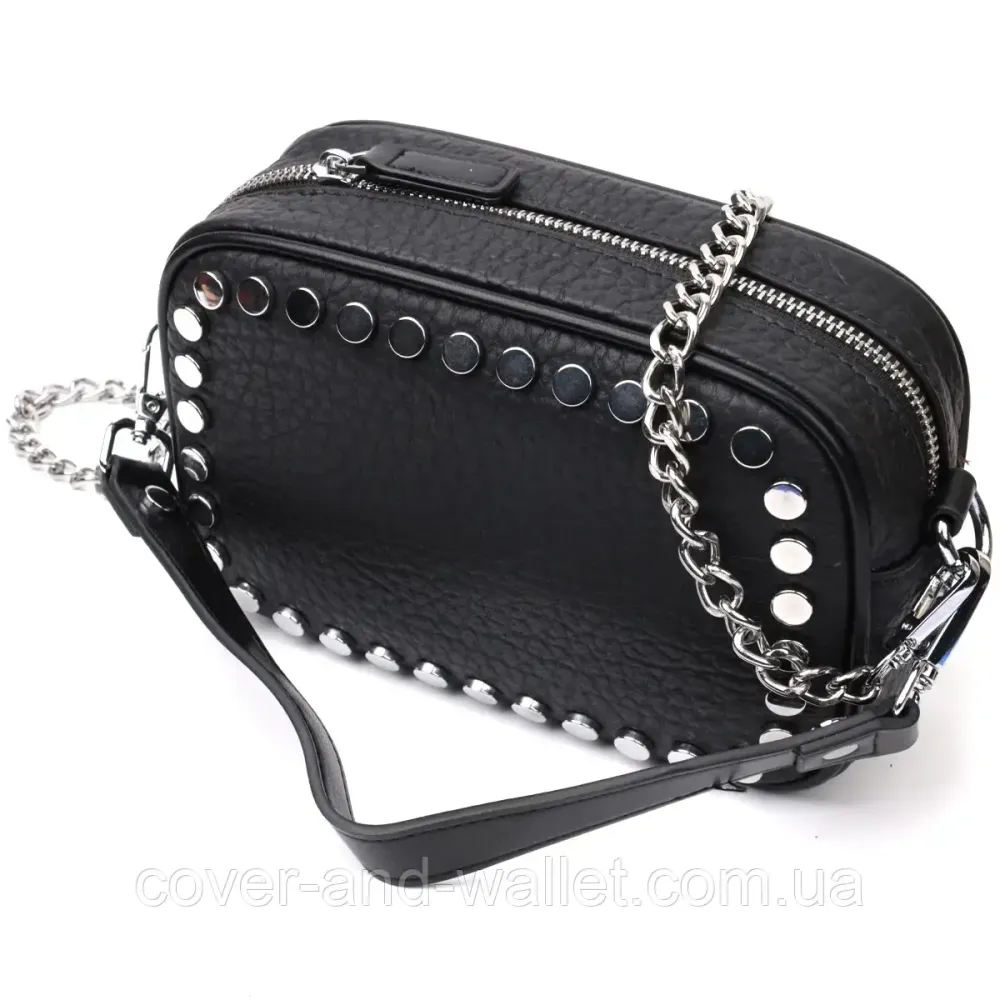 Стильня женская сумка из натуральной кожа черного цвета Киев - изображение 1