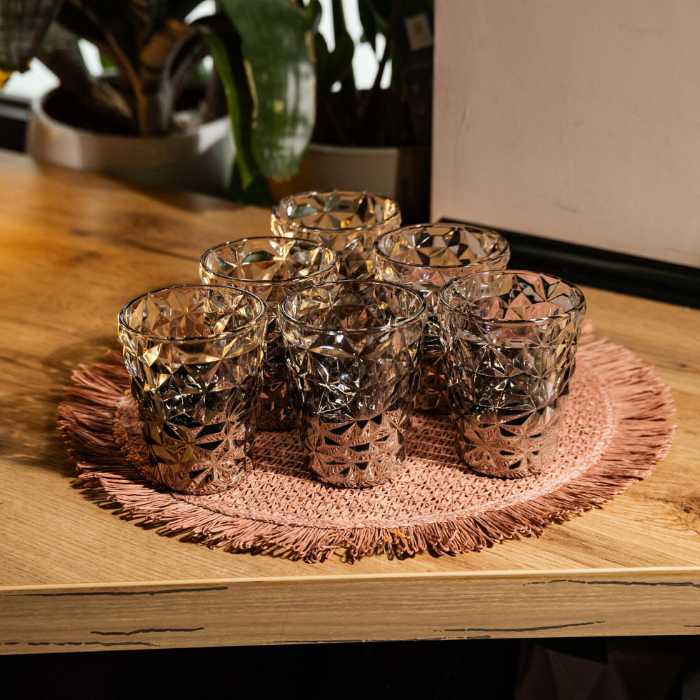 Набір склянок 6 штук 250 мл для лимонадів соку води коктейлів склянки скляні для напоїв Сірий HP-19-184 Коломия - фото 3