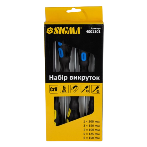 Набір викруток 5шт CrV SIGMA Житомир