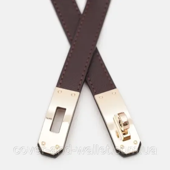 Стильный тонкий женский ремень в коричневом цвете в стиле Hermes 20 мм Puos Киев