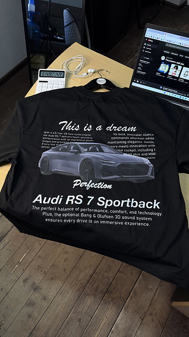 Футболка Audi RS7 Sportback «This is a dream» з принтом авто Чернівці - фото 2