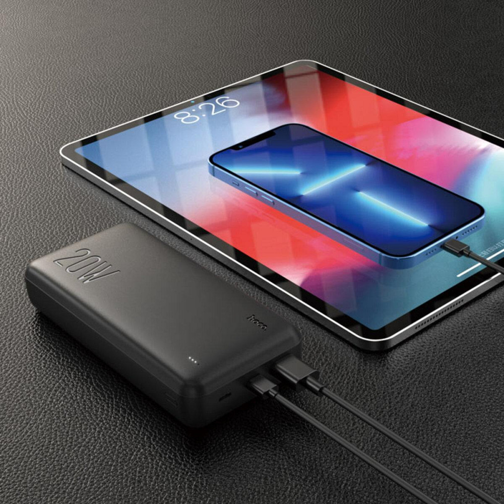 Павербанк 20000 mAh HOCO J87A Tacker PD20W + QC3.0 швидка зарядка чорний power bank повербанк Одеса - фото 5