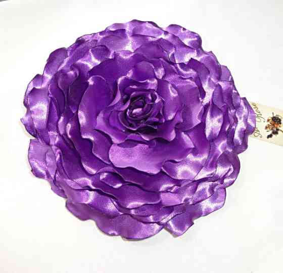 Брошь большой цветок из ткани ручной работы 