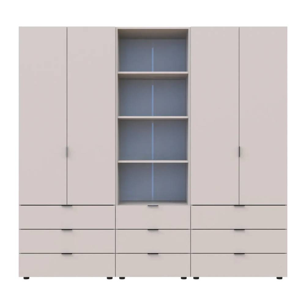 Шафа для одягу Doros Гелар Кашемір 2+2ДСП з пеналом 215х49.5х203.4 (DRS-011918) Львів - фото 5