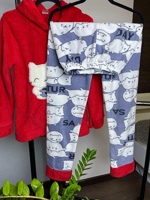 Пижама флисовая женская Красный 3XL Харьков - изображение 2