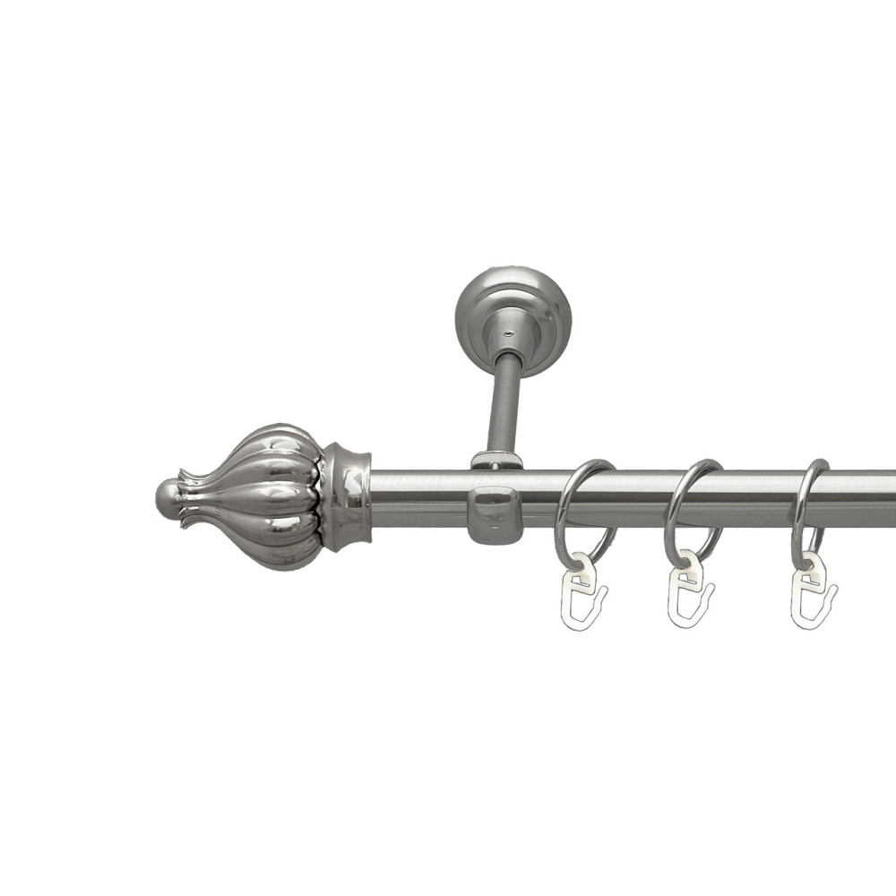 Карниз Orvit Таджа металевий однорядний відкритий Нержавіюча Сталь 19 мм 300 см (00-00015981) Львов - изображение 1