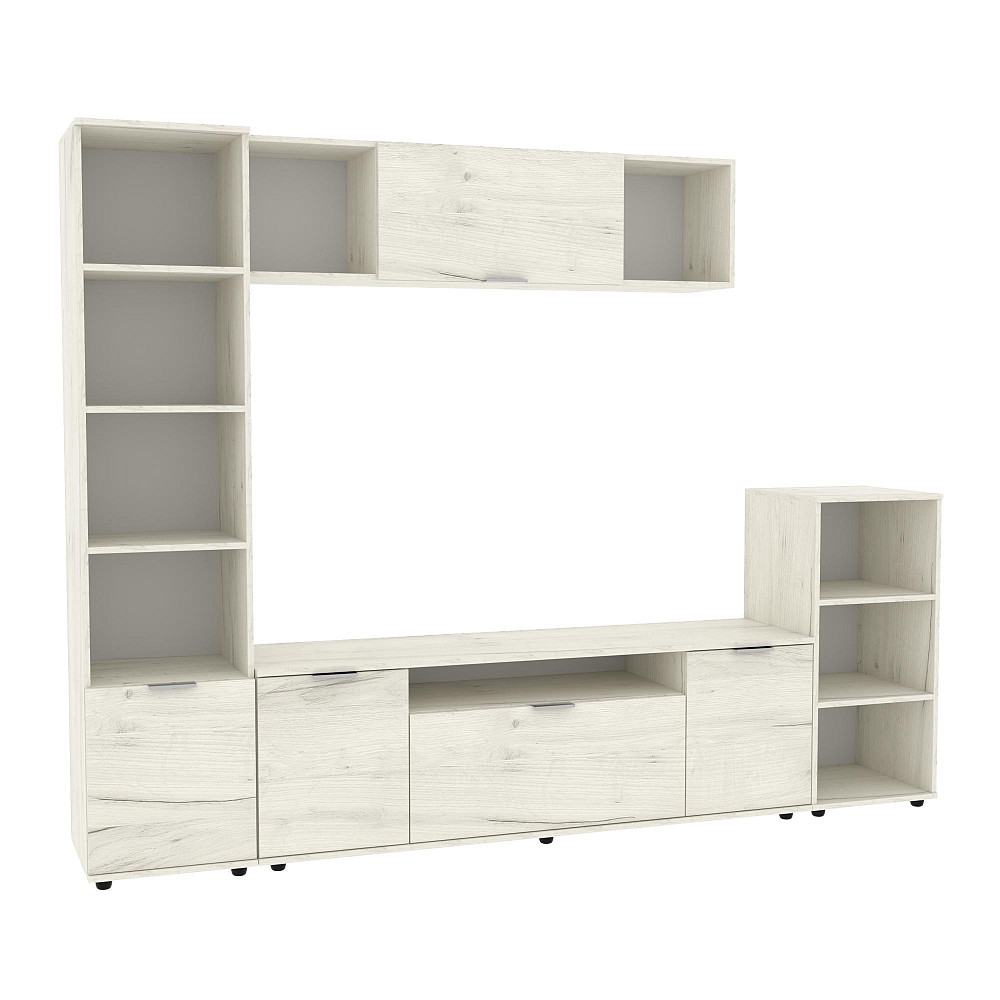 Стенка в гостиную Ketrin-4, Дуб Крафт Білий, 2440х425х1880 Львов - изображение 1