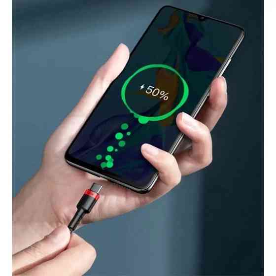 Кабель Baseus Cafule 100W Type-C 2м Красный и Черный Киев