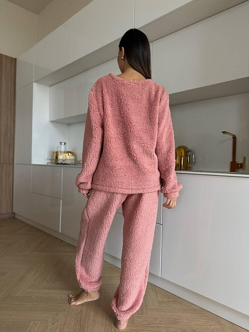Жіноча затишна піжама двійка: кофта і штани махра тедді Одеса - фото 5