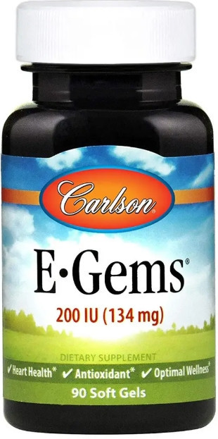 Вітамін Е Carlson E-Gems Natural Vitamin E 200 МЕ 90 гел капс Київ - фото 1
