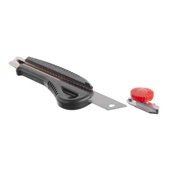 Ніж сегментний, 18 мм, металева напрямна, гвинтова фіксація INTERTOOL HT-0502 Київ