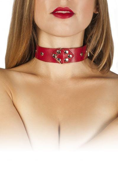 Нашийник Leather Restraints Collar Red Sex Aura Київ - фото 3