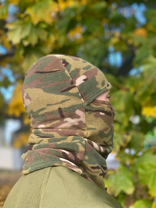 Балаклава чоловіча тактична підшоломник флісова мультикам зимова тепла Одеса - фото 4