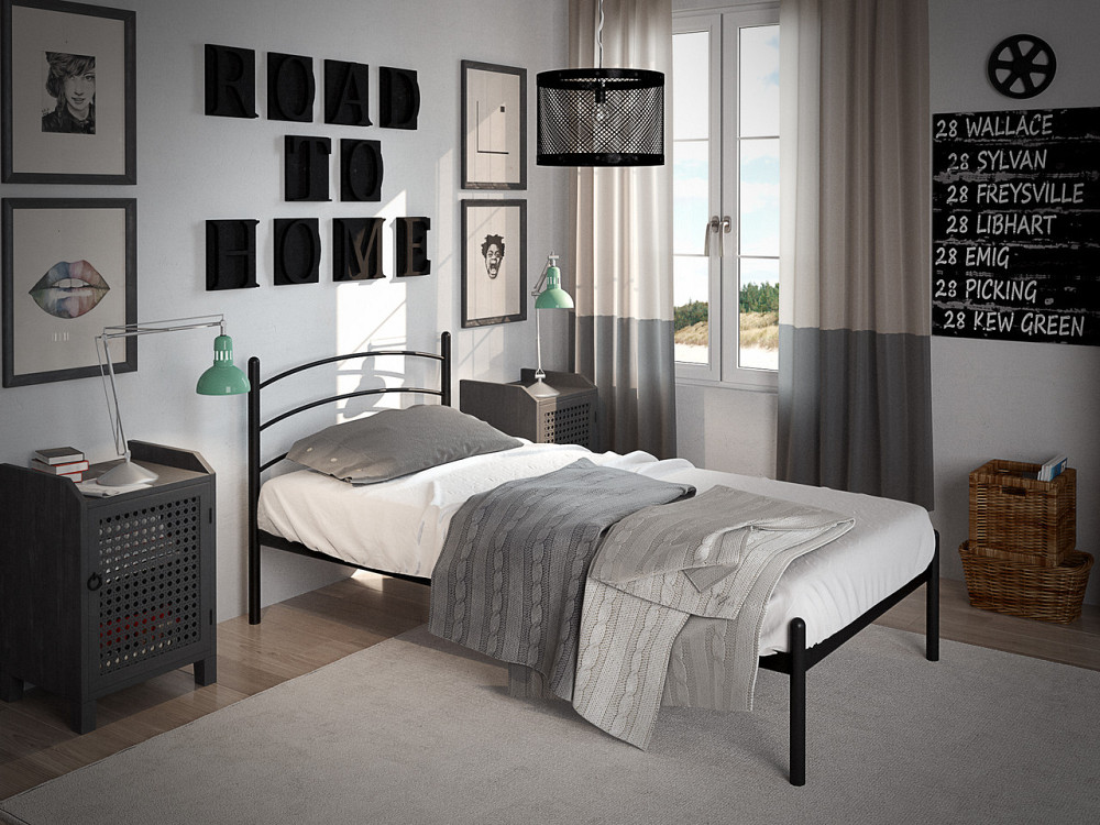 Односпальная металлическая кровать Маранта от ТМ Теnero 80х200, Каркас метал расстояние 8 см., 1 ящик Харьков - изображение 1