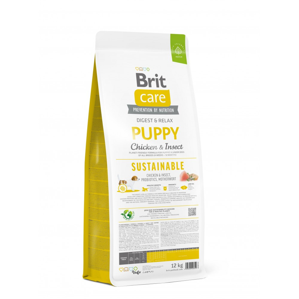 Сухой корм Brit Care Dog Sustainable Puppy для щенков, с курицей и насекомыми, 12 кг Винница - изображение 2