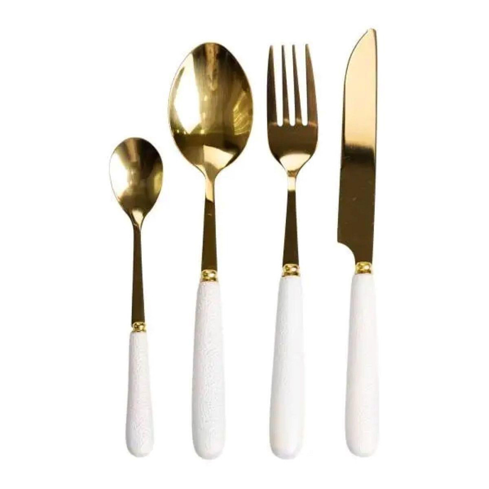 Набор столовых приборов на подставке 24 предмета столовый набор на 6 персон Белый HP-20-49 Киев - изображение 7