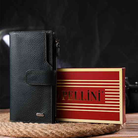 Жіночий великий вертикальний гаманець з натуральної шкіри CANPELLINI 21643 Зелений Київ