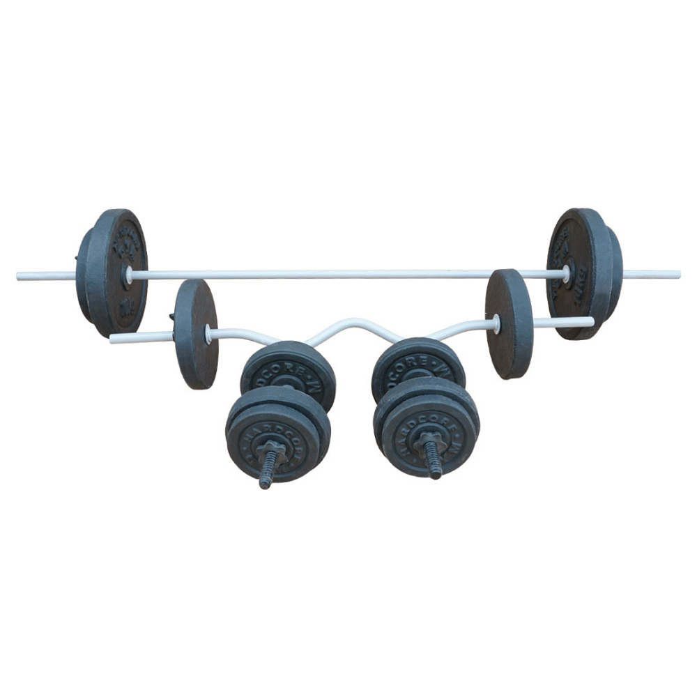 Комплект: скамья для жима, стойки, штанги прямая и с W-образным грифом + гантели 70 кг Киев - изображение 6