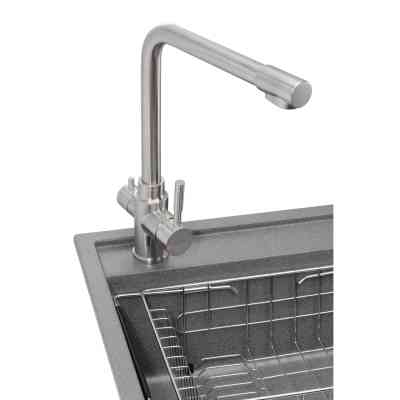 Мийка кухонна GRANADO Optimal Artes grafito (+ змішувач Badalona LUX inox + дозатор Redondo inox + коши (ksg1209) Вінниця