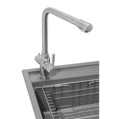 Мойка кухонная GRANADO Optimal Artes grafito (+ змішувач Badalona LUX inox + дозатор Redondo inox + коши (ksg1209) Винница - изображение 4