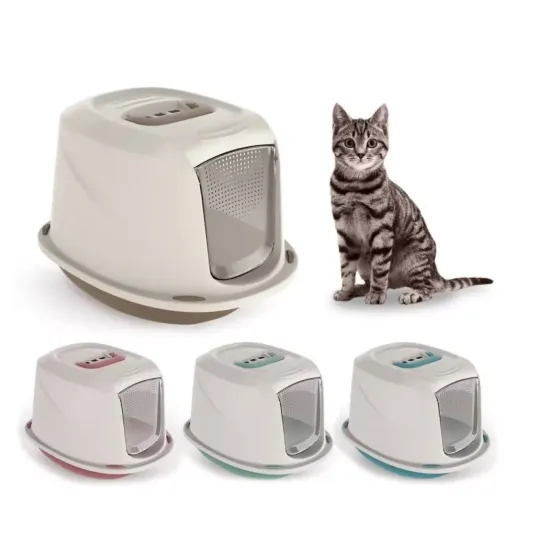 Закритий туалет Galaxy Deluxe з ручкою та фільтром для собак і котів, розмір 45 x 36 x 31.5 см Київ