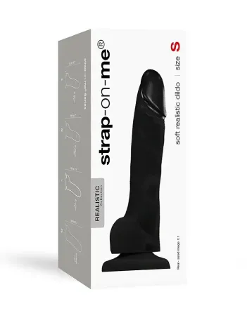 Реалістичний фалоімітатор Strap-On-Me SOFT REALISTIC DILDO Black - Size S Львів