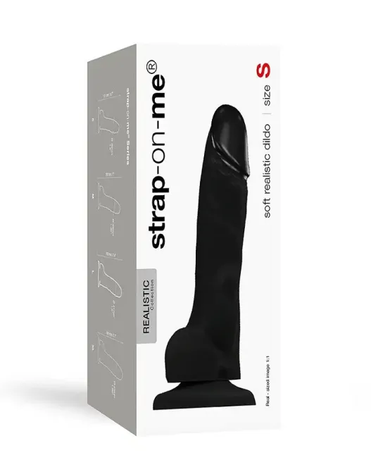 Реалістичний фалоімітатор Strap-On-Me SOFT REALISTIC DILDO Black - Size S Львів - фото 3