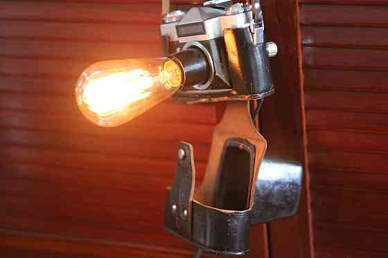 Світильник із фотоапарата Зеніт СРСР. Світильник із лампою Едісона. Київ