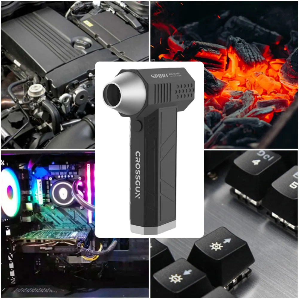 Мини-турбо вентилятор Crossgun 12V 1500мАч 120000об/мин для чистки ноутбуков (Черный) Винница - изображение 8