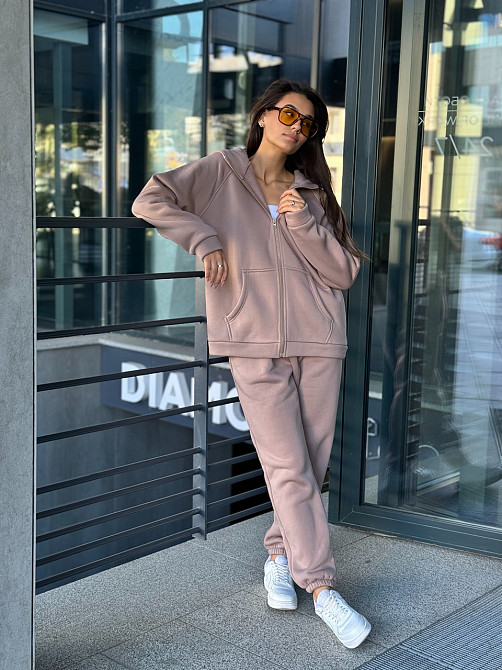 Флисовый женский спортивный костюм Какао 42/44 Харьков - изображение 2