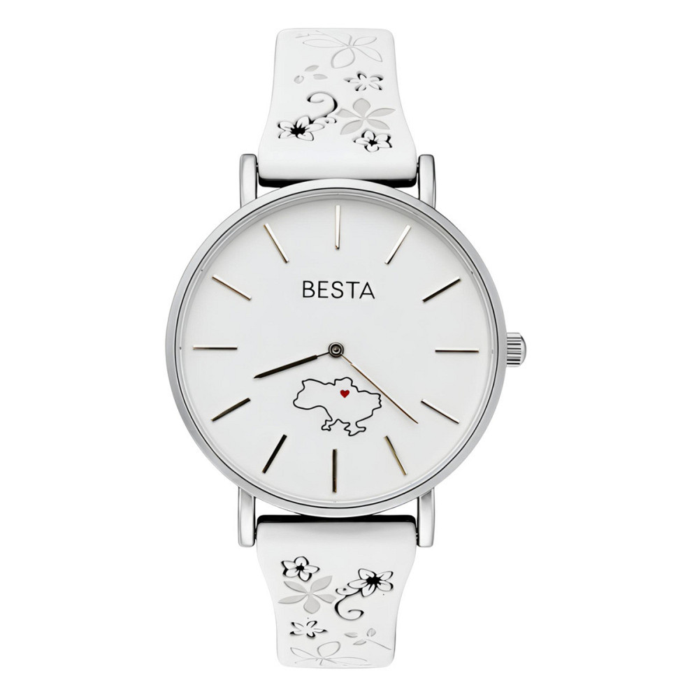Годинник наручний жіночий Besta Love UA White Flower (2 ремінці) Вінниця - фото 1