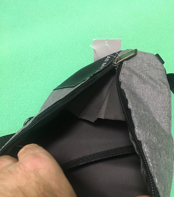 Чоловіча сумка через плече сіра - розмір сумки 35*19см, одне відділення спереду, та 1 бокові кішені Київ - фото 6