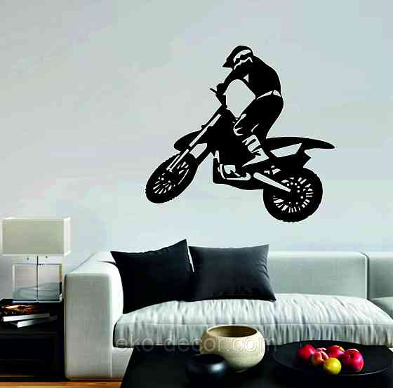 Декоративное настенное Панно «Мотоцыкл» Декор на стену 70*64 см, Черный Киев