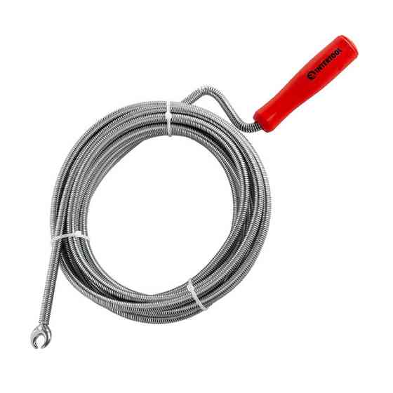 Трос для чищення труб, 9 мм × 5 м, пробивний наконечник INTERTOOL HP-1006 Київ