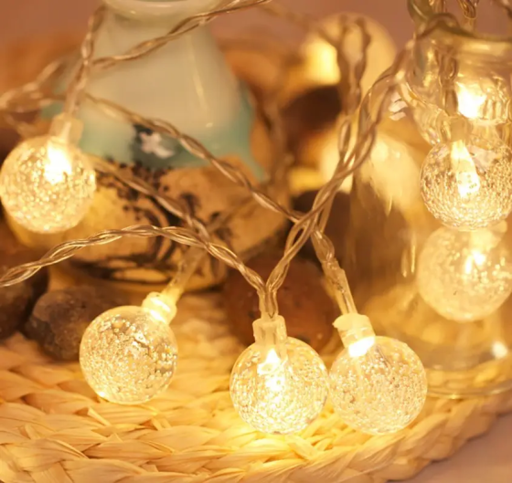 Гірлянда Кульки 60 LED 7.5м (тепле світло) на батарейках ( Б клас) 26350 Луцк