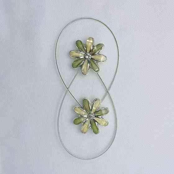 Магніти для штор та гардин "Flowers" набір 2 шт Оливковий (81-252) Київ