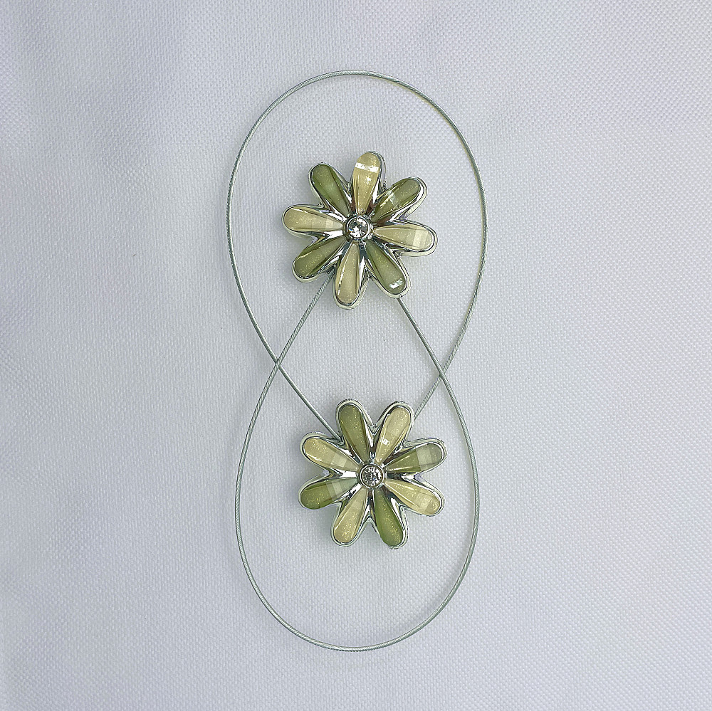 Магніти для штор та гардин "Flowers" набір 2 шт Оливковий (81-252) Київ - фото 6